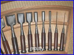 Koshitaka Oire Nomi 16pc Set Japanese Bench Chisel Polished Finish with Engraved