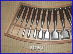 Koshitaka Oire Nomi 16pc Set Japanese Bench Chisel Polished Finish with Engraved
