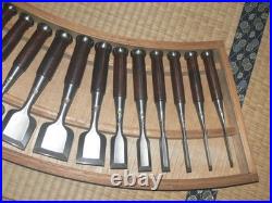 Koshitaka Oire Nomi 16pc Set Japanese Bench Chisel Polished Finish with Engraved