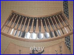 Koshitaka Oire Nomi 16pc Set Japanese Bench Chisel Polished Finish with Engraved