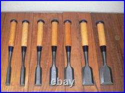 Koshitaka Vintage Japanese Timber Chisel Tataki Nomi Set of 7 Takagi Koujiro Koshitaka Vintage Japanese Timber Chisel Tataki Nomi Set of 7 Takagi Koujiro