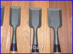 Koshitaka Vintage Japanese Timber Chisel Tataki Nomi Set of 7 Takagi Koujiro Koshitaka Vintage Japanese Timber Chisel Tataki Nomi Set of 7 Takagi Koujiro