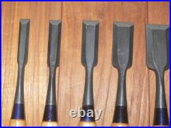 Koshitaka Vintage Japanese Timber Chisel Tataki Nomi Set of 7 Takagi Koujiro Koshitaka Vintage Japanese Timber Chisel Tataki Nomi Set of 7 Takagi Koujiro