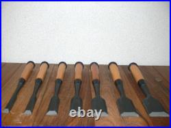 Koshitaka Vintage Japanese Timber Chisel Tataki Nomi Set of 7 Takagi Koujiro Koshitaka Vintage Japanese Timber Chisel Tataki Nomi Set of 7 Takagi Koujiro