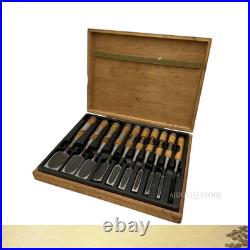 Kotani Japanese Chisel Set 10pc Oire Nomi Black Forged Carpenter Tools / Box Kotani Japanese Chisel Set 10pc Oire Nomi Black Forged Carpenter Tools / Box