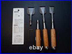 Koyama 3x set 30-42mm Japanese Bench Chisel Oire Nomi Molybdenum HSS Replaceable
