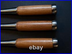 Koyama 3x set 30-42mm Japanese Bench Chisel Oire Nomi Molybdenum HSS Replaceable
