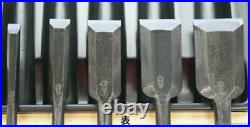 Koyama Metal Nomikatsu Japanese Carpenter Chisel Set 9mm 36mm Red Oak WithTracking