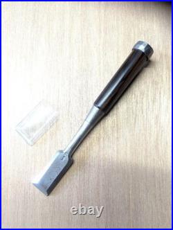 Kunikei Damascus Oire Nomi Japanese Bench Chisel 24mm Ebony 2-hollows Back