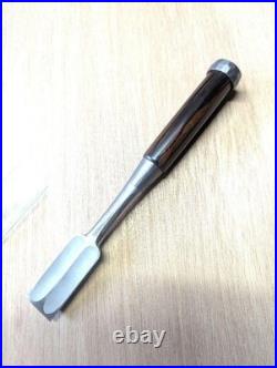 Kunikei Damascus Oire Nomi Japanese Bench Chisel 24mm Ebony 2-hollows Back