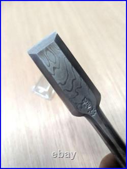 Kunikei Damascus Oire Nomi Japanese Bench Chisel 24mm Ebony 2-hollows Back