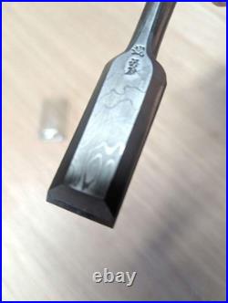 Kunikei Damascus Oire Nomi Japanese Bench Chisel 24mm Ebony 2-hollows Back