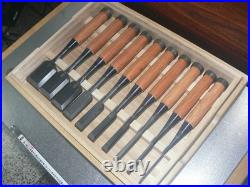 Kunikei Ikeda Yoshiro Oire Nomi Japanese Bench Chisel Set of 10 Red oak Unused