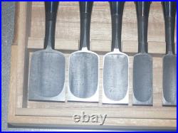 Kunikei Ikeda Yoshiro Oire Nomi Japanese Bench Chisel Set of 10 Red oak Unused