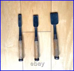 Kunikei Japanese Bench Chisels / Oire Nomi Set of 3 / 15, 24, 36mm Used
