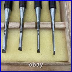 Kunikei Mini Oire Nomi Japanese Bench Chisel Set of 10 Polished White Steel Kunikei Mini Oire Nomi Japanese Bench Chisel Set of 10 Polished White Steel