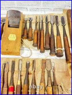 Lot fo 110 Japanese Nomi Chisel Vintage Old Retro Oire Tools Bulk Sale F/S