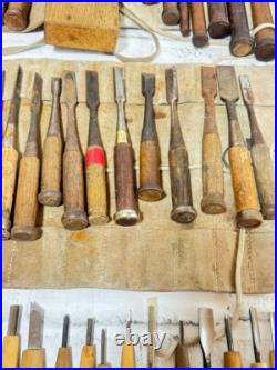 Lot fo 110 Japanese Nomi Chisel Vintage Old Retro Oire Tools Bulk Sale F/S