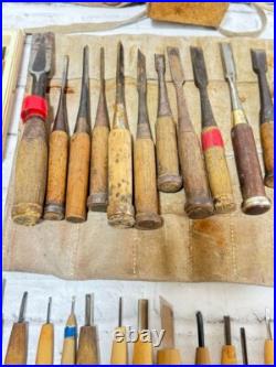 Lot fo 110 Japanese Nomi Chisel Vintage Old Retro Oire Tools Bulk Sale F/S