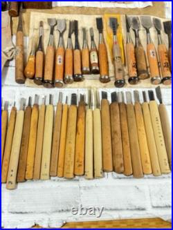 Lot fo 110 Japanese Nomi Chisel Vintage Old Retro Oire Tools Bulk Sale F/S