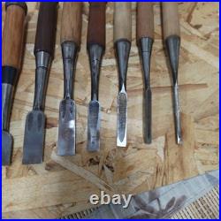 Lot of 10 Japanese Oire Nomi Bench Chisels 1-14 Bu Kyugoro & Others with Case