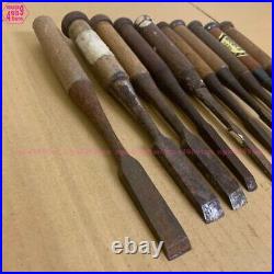 Lot of 10 Japanese quality chisel Oire Tataki Nomi Carpenter tools #6627
