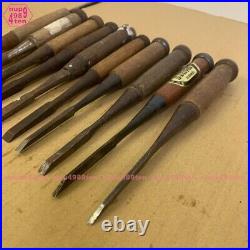 Lot of 10 Japanese quality chisel Oire Tataki Nomi Carpenter tools #6627