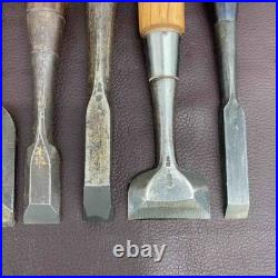 Lot of 10 Vintage Japanese Chisels Oire Nomi Masakane Iwasaki Woodworking Tools