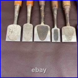 Lot of 10 Vintage Japanese Chisels Oire Nomi Masakane Iwasaki Woodworking Tools