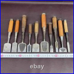 Lot of 10 Vintage Japanese Chisels Oire Nomi Masakane Iwasaki Woodworking Tools