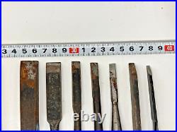 Lot of 12 Japanese Used Chisel Nomi Carpentry Tool Blade