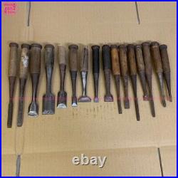 Lot of 16 Japanese quality chisel Oire Tataki Nomi Carpenter tools #6620