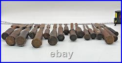 Lot of 17 Japanese Used Chisel Nomi Carpentry Tool Blade