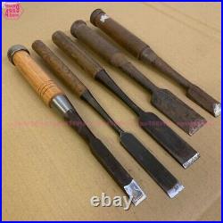 Lot of 5 Japanese quality chisel Oire Tataki Nomi Carpenter tools #6613