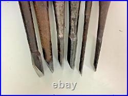 Lot of 6 Japanese Used Chisels Nomi Carpentry Tool Blade 1126B