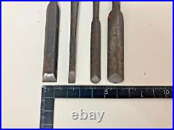 Lot of 7 Japanese Used Thin Handle Chisels Nomi Carpentry Tool Blade 1126C