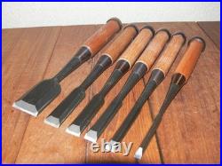 Masahiko Japanese Bench Chisels Oire Nomi Set of 6 Fujikura Mannosuke Made