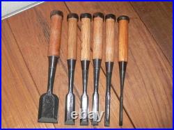 Masahiko Japanese Bench Chisels Oire Nomi Set of 6 Fujikura Mannosuke Made