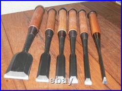 Masahiko Japanese Bench Chisels Oire Nomi Set of 6 Fujikura Mannosuke Made Masahiko Japanese Bench Chisels Oire Nomi Set of 6 Fujikura Mannosuke Made