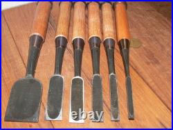 Masahiko Japanese Bench Chisels Oire Nomi Set of 6 Fujikura Mannosuke Made