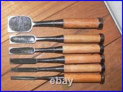 Masahiko Japanese Bench Chisels Oire Nomi Set of 6 Fujikura Mannosuke Made
