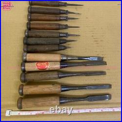 Meuchi Kiri chisel Oire Tataki Nomi Lot of 12 Carpenter tools Japanese quality #
