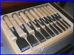 Miyanaga Teruo Hiramaru Oire Nomi Japanese Bench Chisels White Steel Set of 10