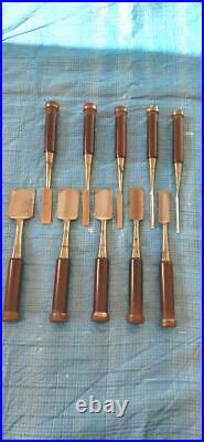 Munechika Oire Nomi Japanese Chisel Inscription 10-piece set Carpenter's Tool