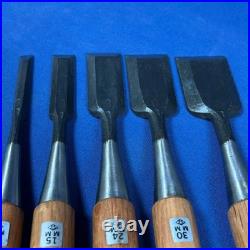 Munetsugu Oire Nomi Japanese Bench Chisels Red oak Set of 5 With Box Sharpened