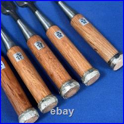 Munetsugu Oire Nomi Japanese Bench Chisels Red oak Set of 5 With Box Sharpened