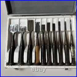 Musoken Oire Nomi Chisel Set Ebony Handle Mitsu-Ura Japanese Carpentry