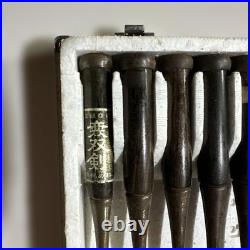 Musoken Oire Nomi Chisel Set Ebony Handle Mitsu-Ura Japanese Carpentry