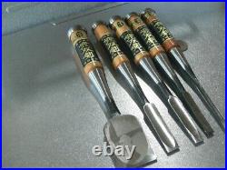 Musoken Oire Nomi Japanese Bench Chisel Set of 5 Unused