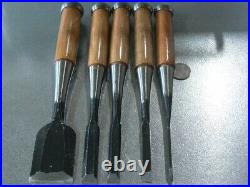 Musoken Oire Nomi Japanese Bench Chisel Set of 5 Unused